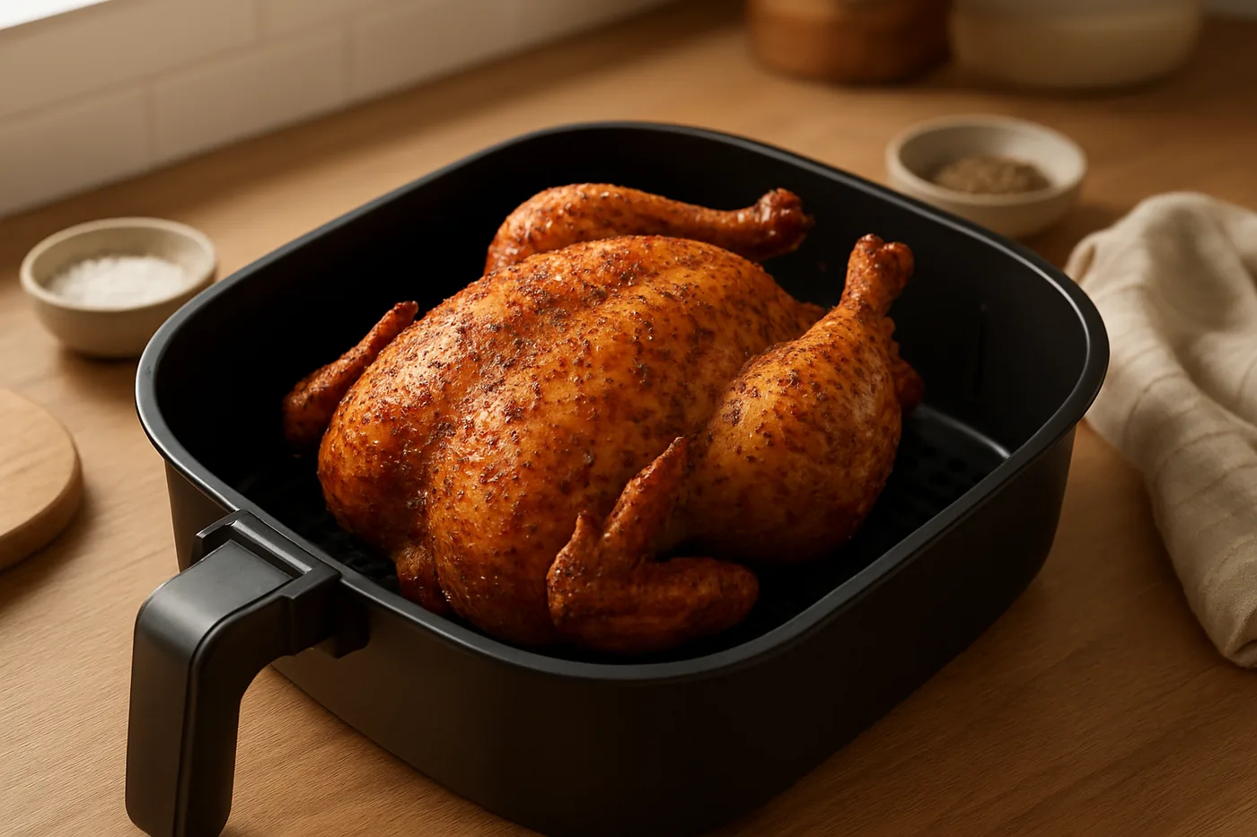 Cómo preparar un pollo entero en freidora de aire